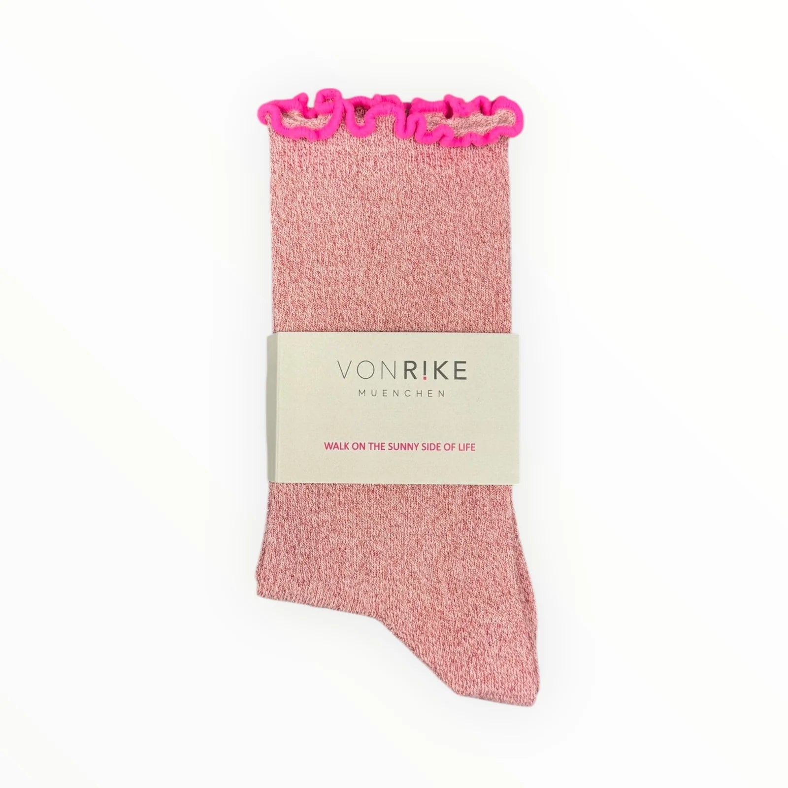 Socken | Glitzer Ringel Rosa