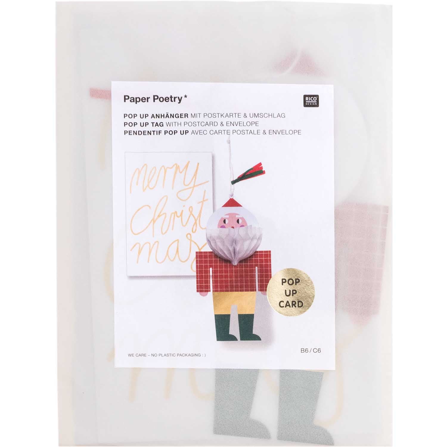 Deko Anhänger Pop Up Karte | Weihnachtsmann