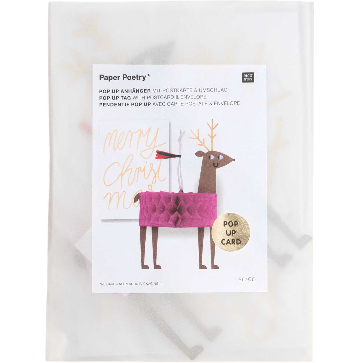 Deko Anhänger Pop Up Karte | Rentier