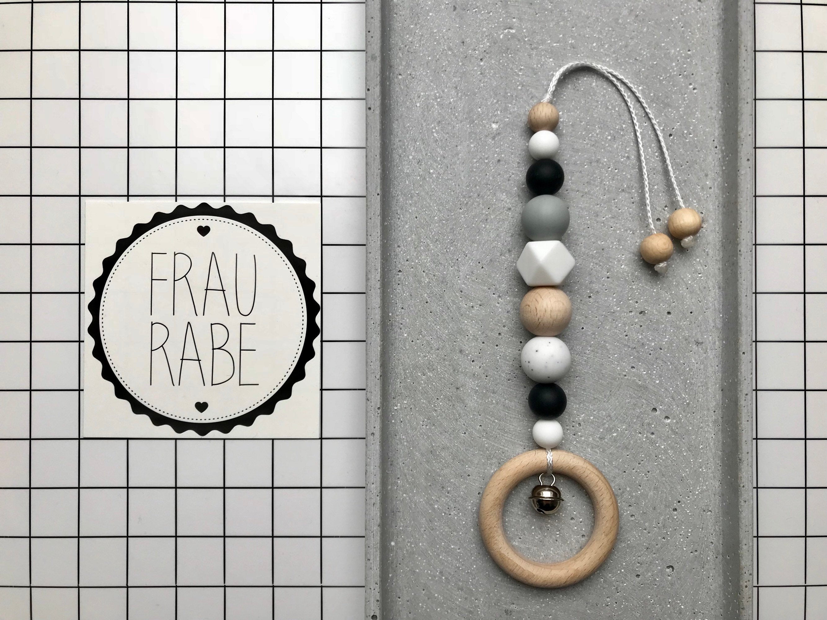 Babyschalen Anhänger - schwarz/grau