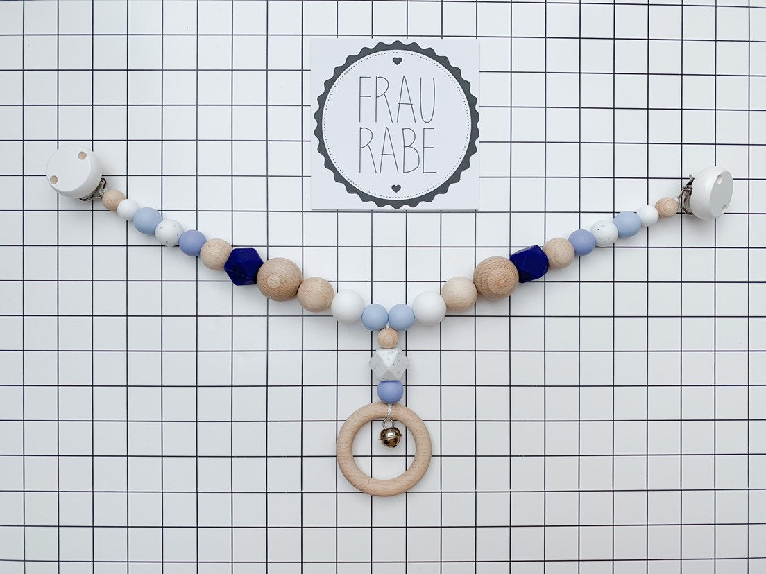 Kinderwagenkette nature blau