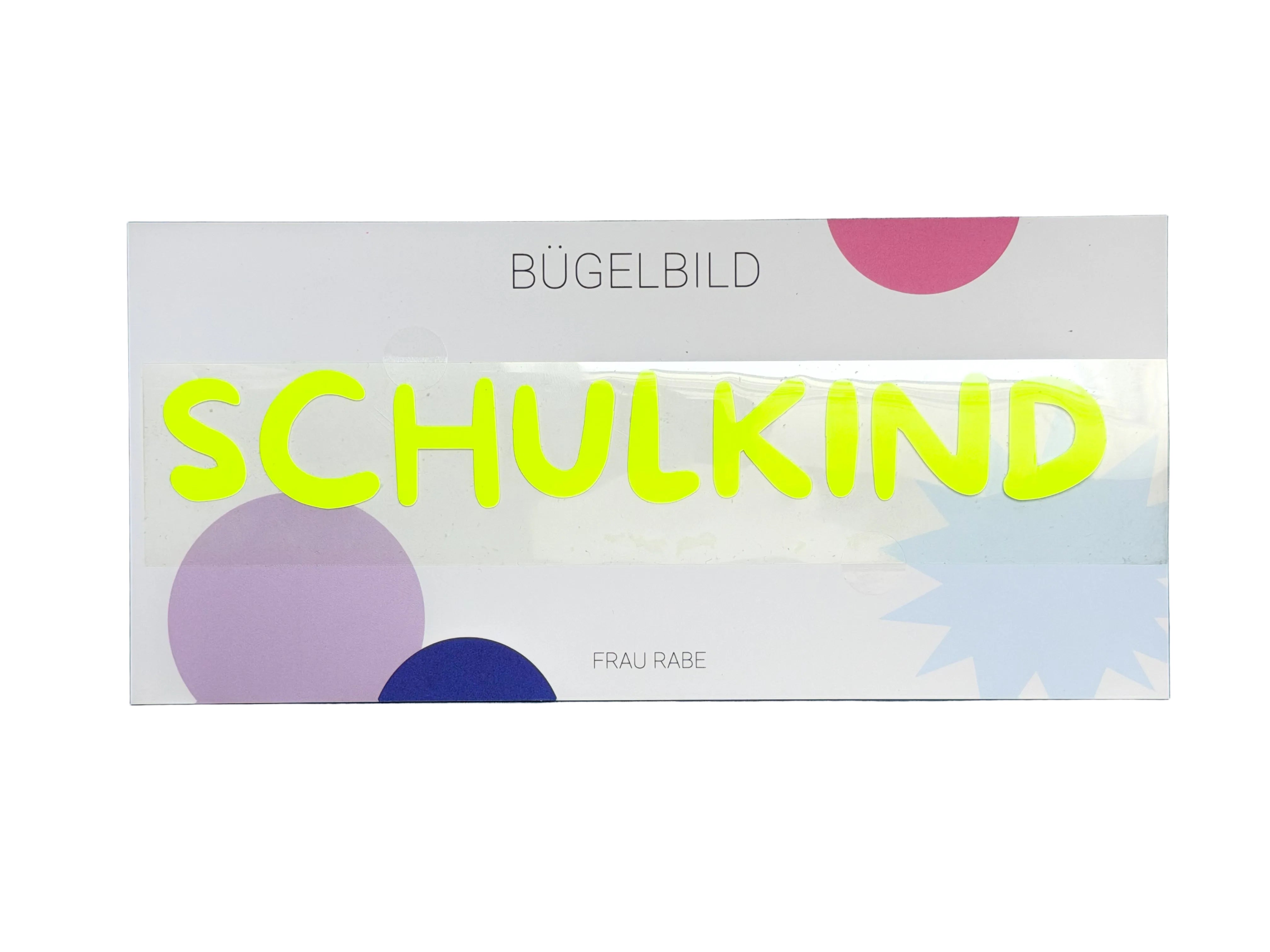 Bügelbild Schulkind | neongelb