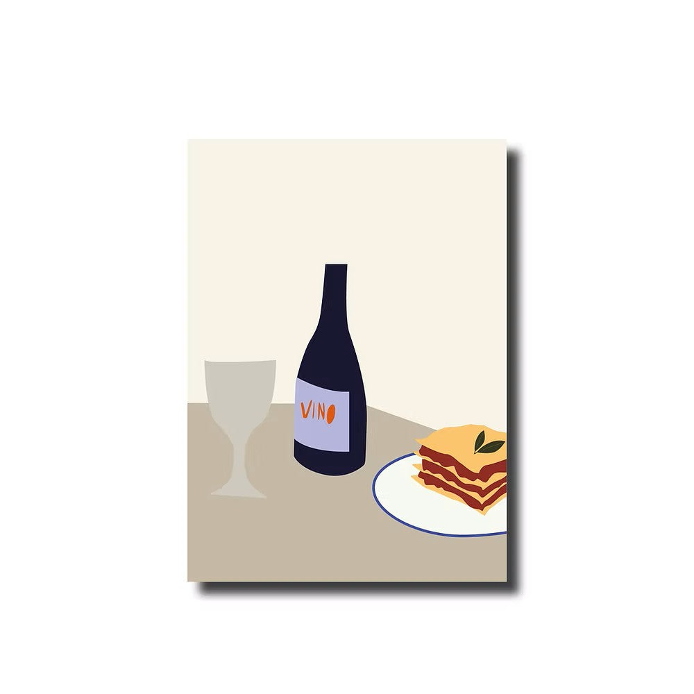 Postkarte | Vino e Lasagne