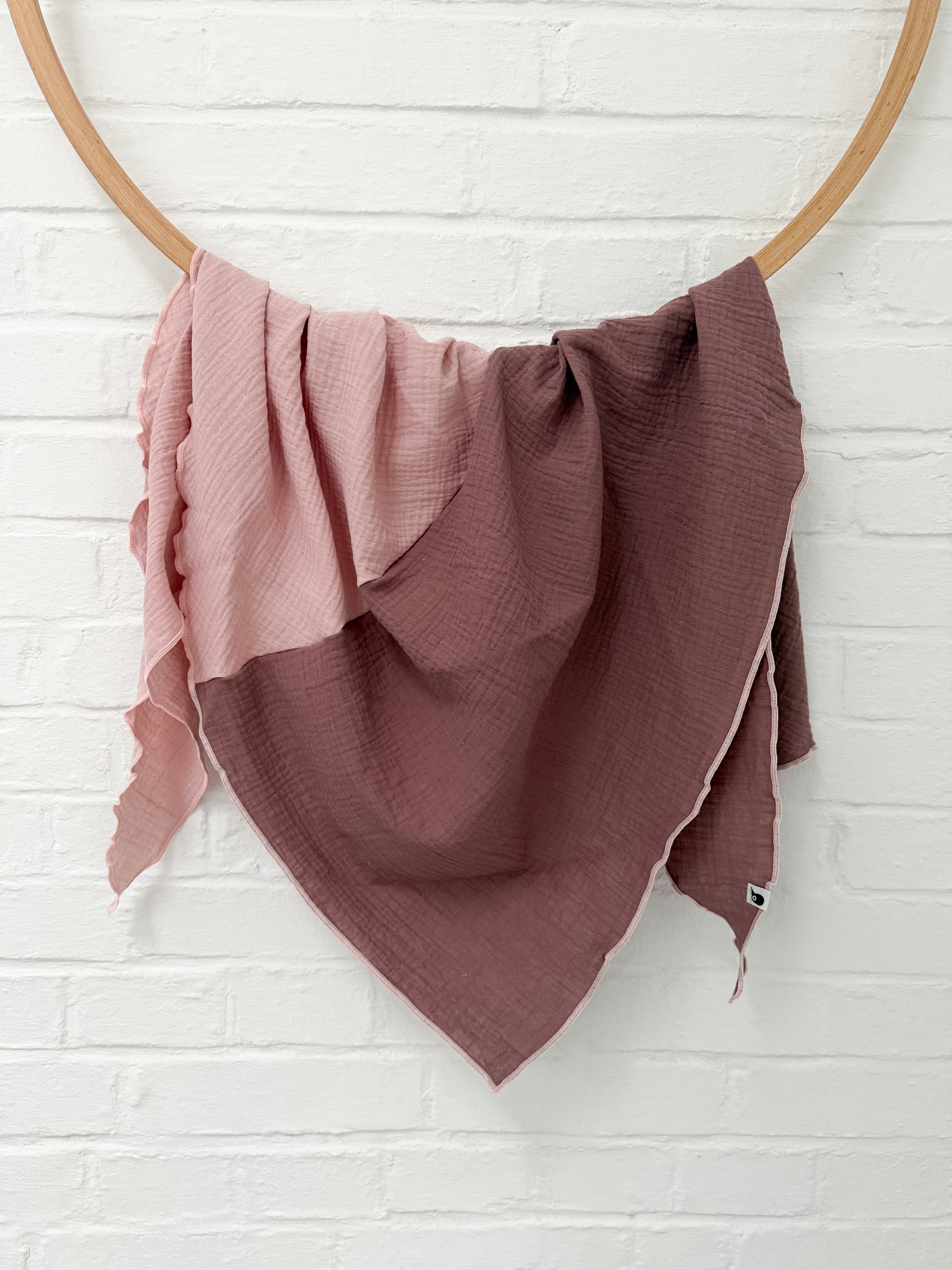 Musselintuch | rosa/braun
