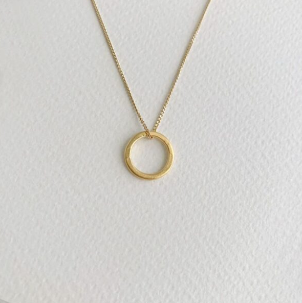 Kette Insieme Circle Pendant | Gold Plated Sterling Silver