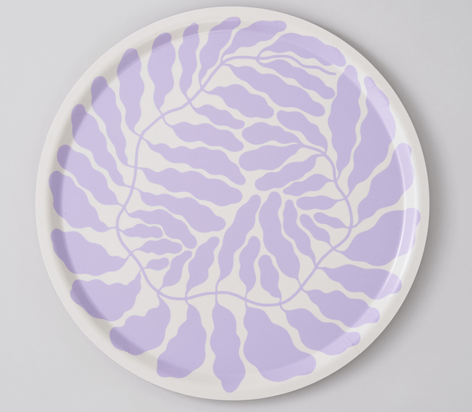 Tablett | Leaves Lilac Round