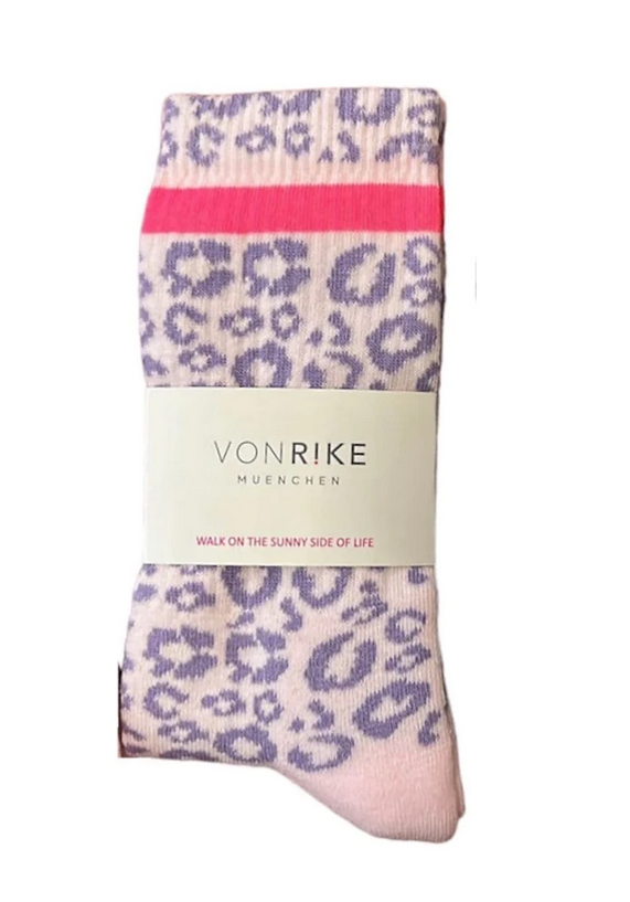 Socken Leopard | rosa & flieder