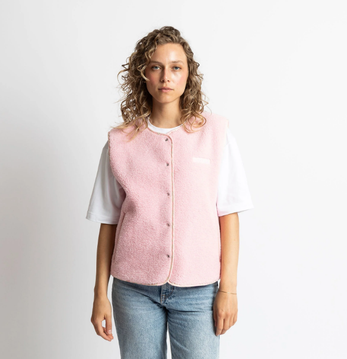 Teddy Fleece Weste | candy pale pink
