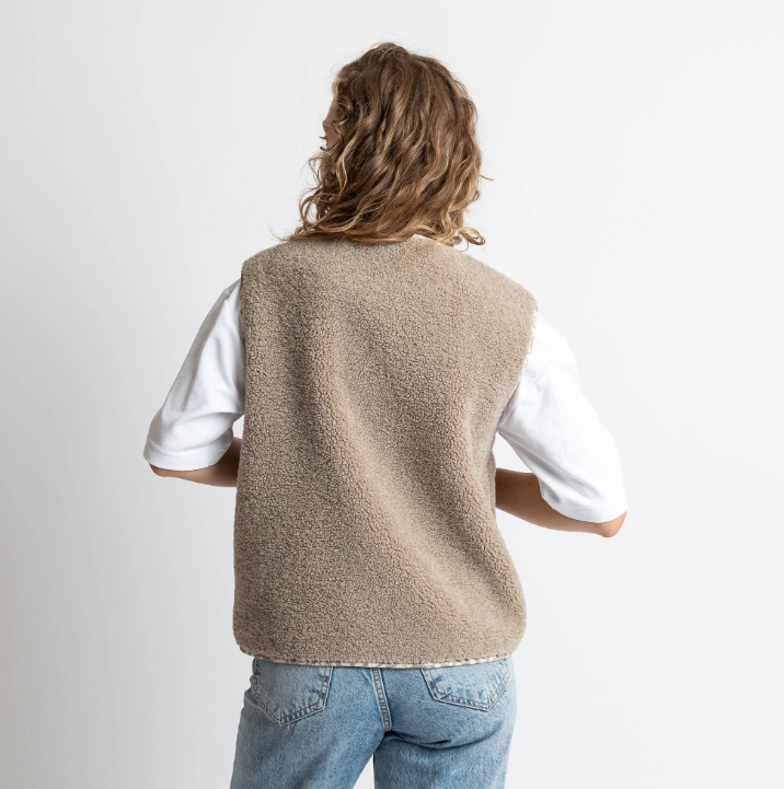 Teddy Fleece Weste | mushroom
