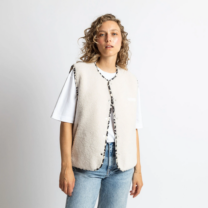 Teddy Fleece Weste | sand
