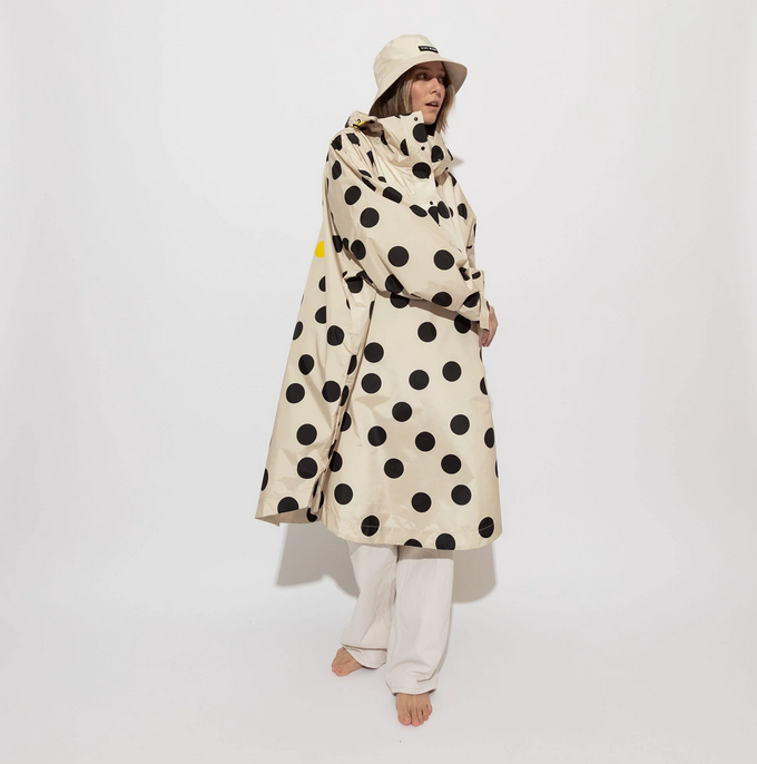 Regenponcho | Dots | black/sand