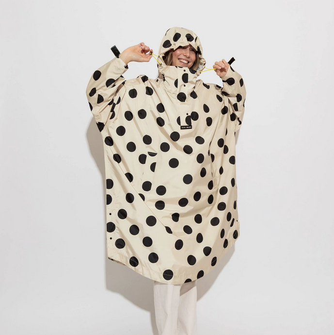 Regenponcho | Dots | black/sand