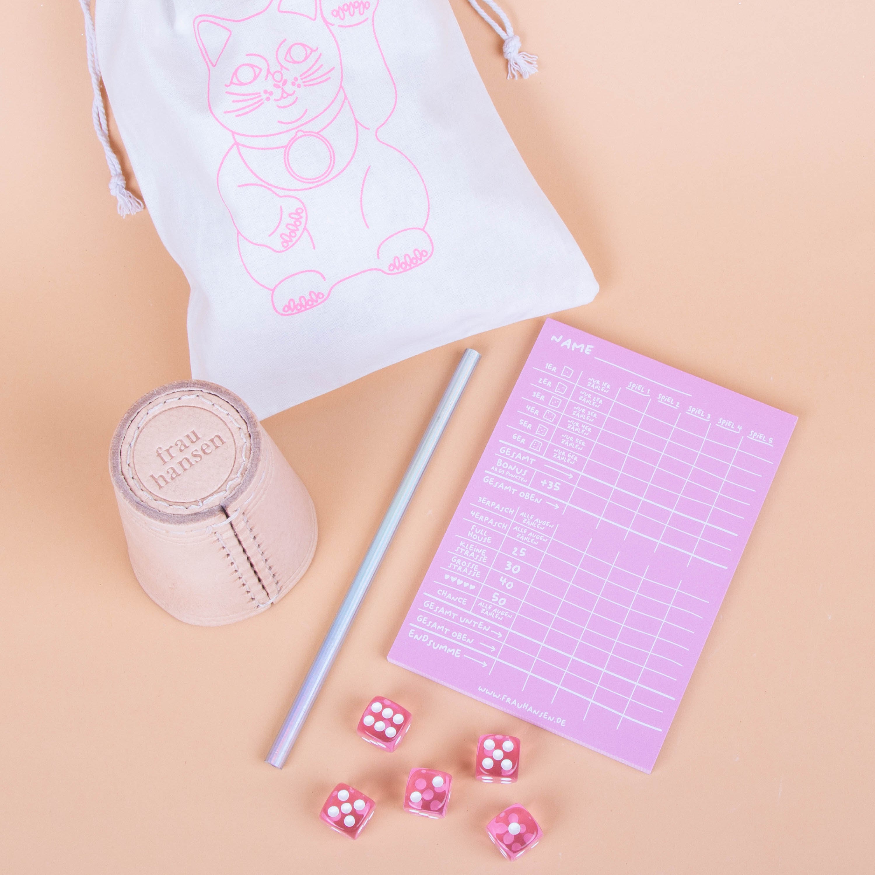 Würfelspiel | Rosa 5er Set