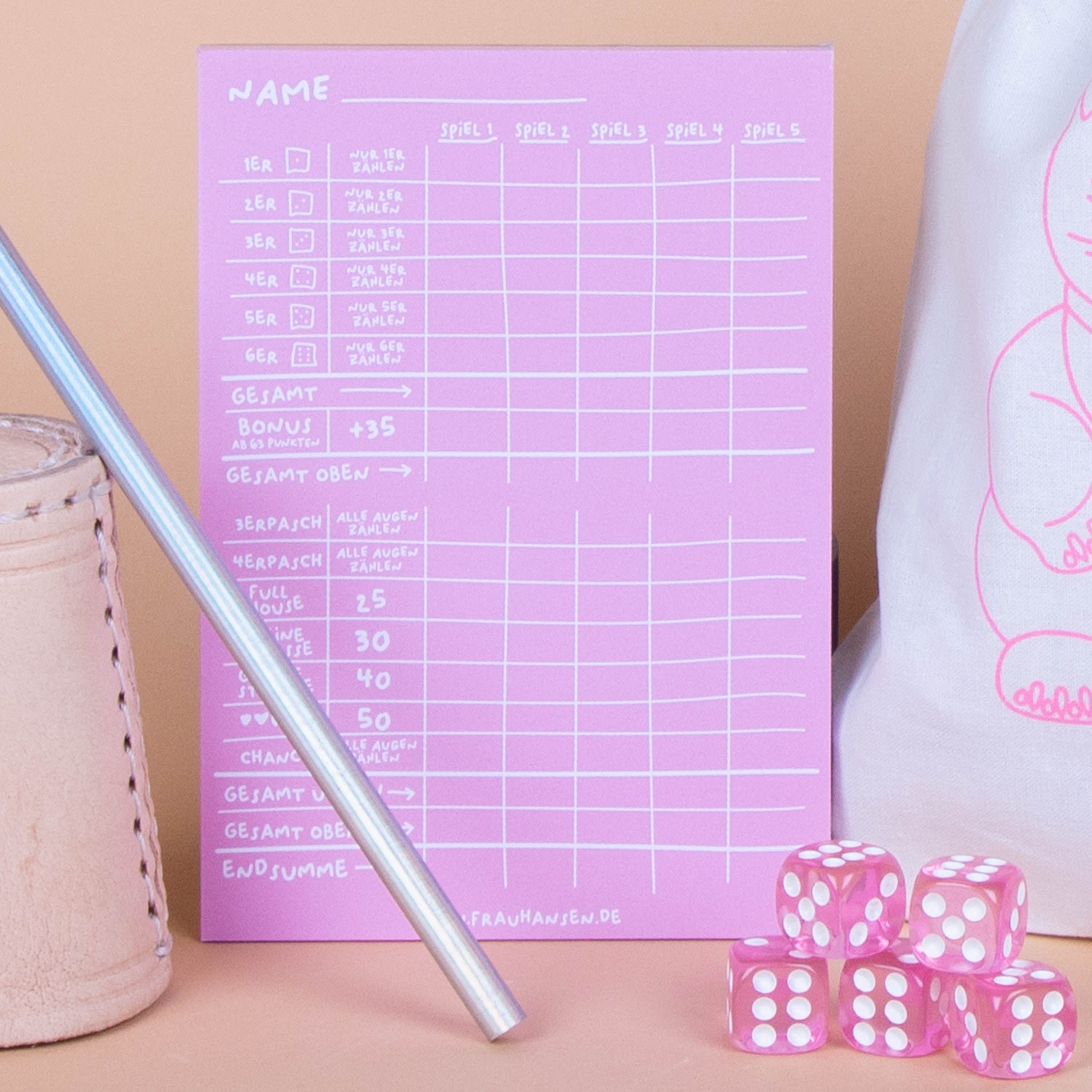 Würfelspiel | Rosa 5er Set