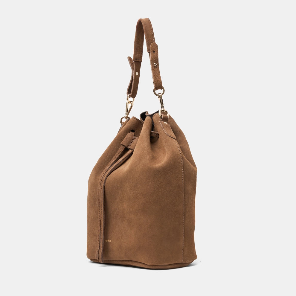 Convertible Saku Bucket Bag | Wildleder Fango