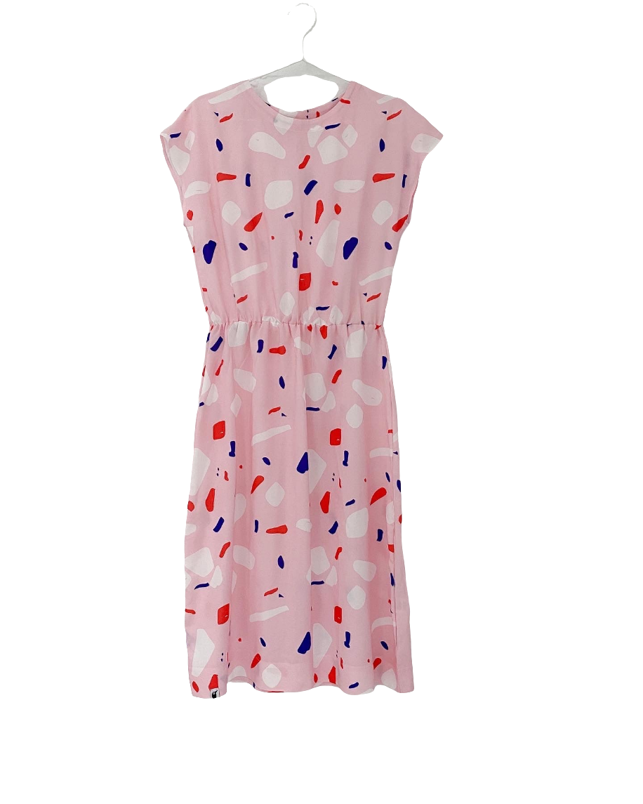 Damen Midi Kleid - TERRAZZO rosa