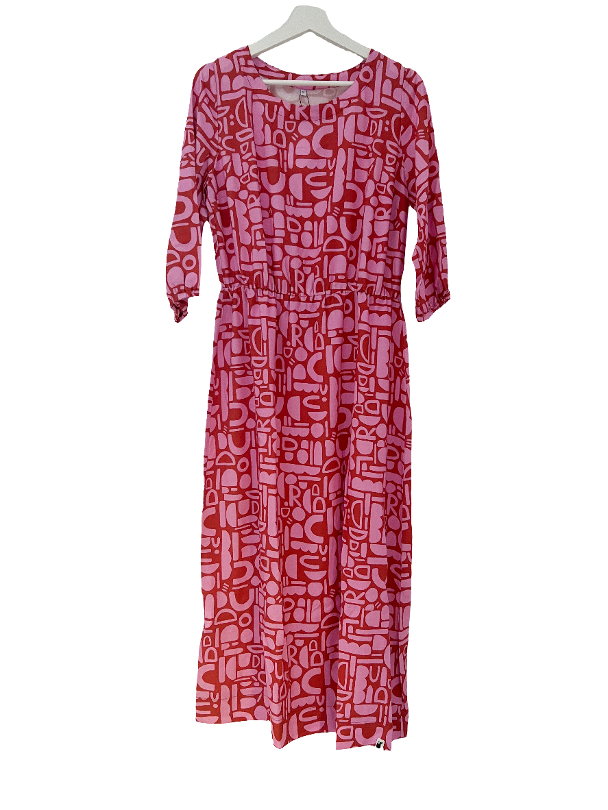 Damen Midi Kleid - CORA rot|rosa 3/4