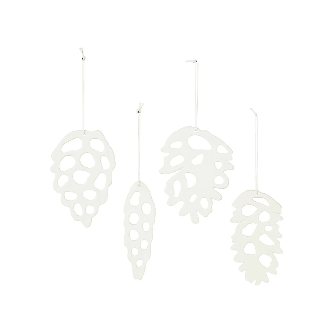Porzellananhänger Alba | Weiß 4er Set