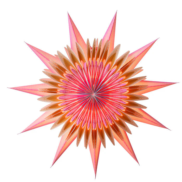 Papierstern Equinox in Fuchsia mit einem Durchmesser von 70cm von Bungalow bei Frau Rabe im Concept Store Die Halle