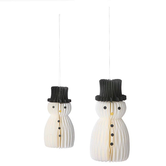 Wabenanhänger Schneemann | Off-White 2er Set