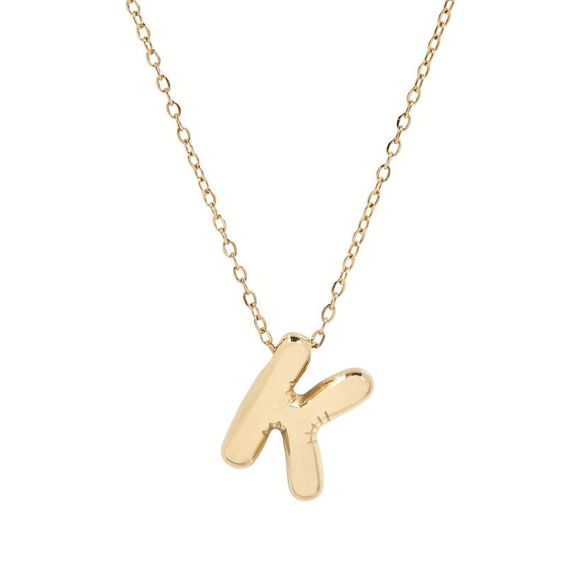 Initial-Halskette "K" in Ballonform von Cassette Barcelona bei Frau Rabe im Concept Store Die Halle
