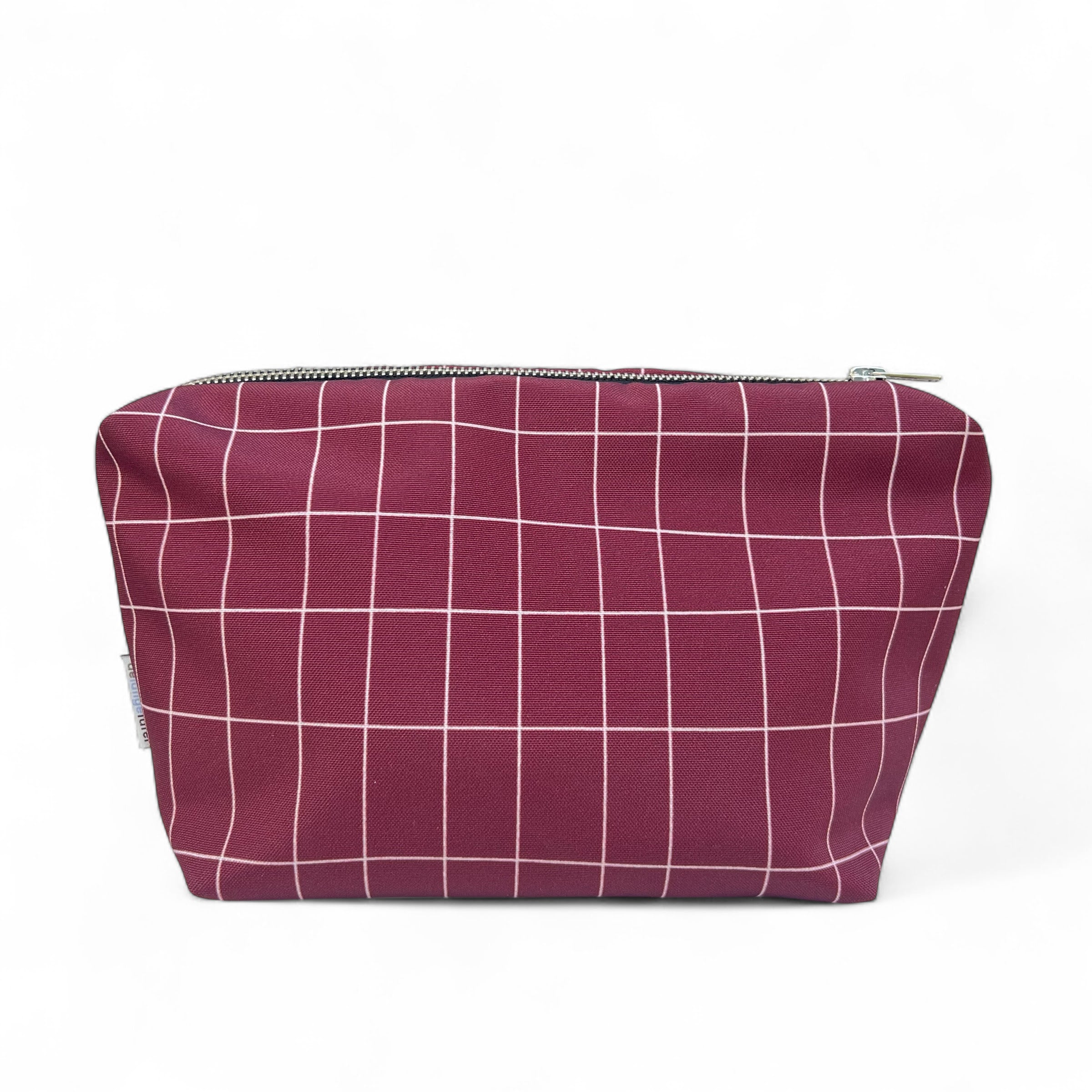 Kulturtasche Checked | Aubergine