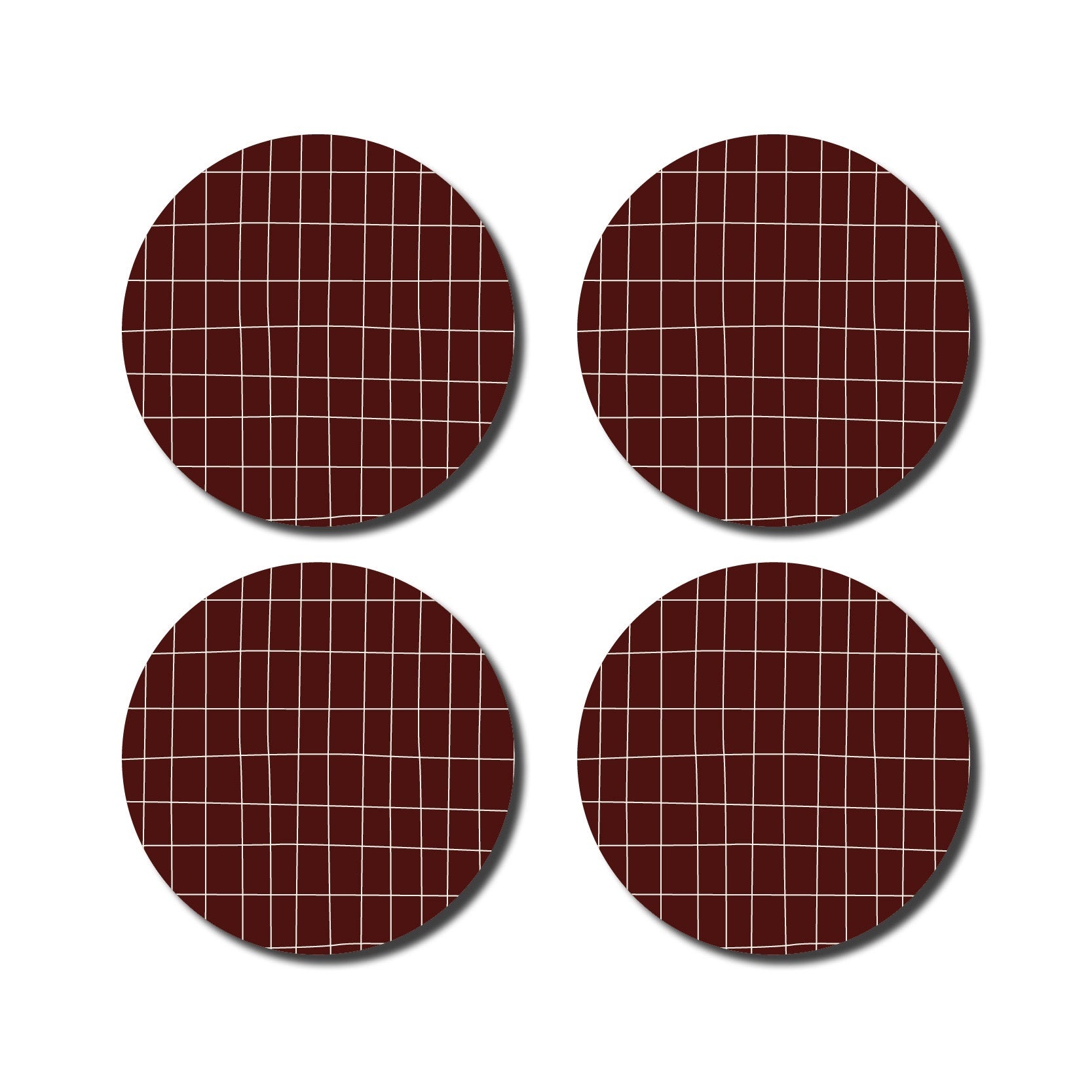 Untersetzer Checkered | Aubergine/Weiß