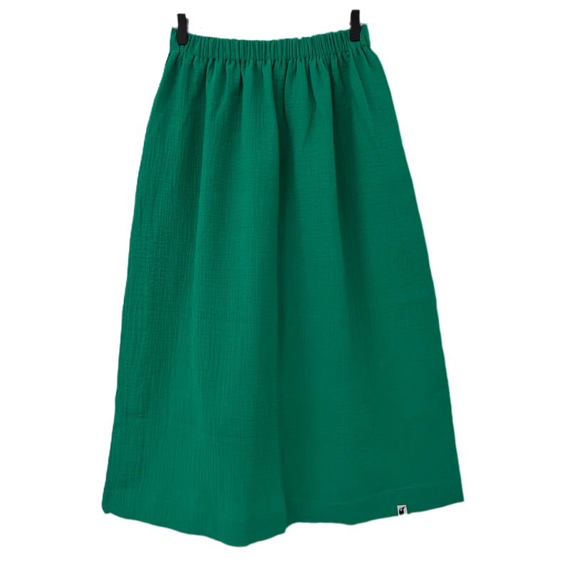 Damen Rock Musselin | Uni Smaragdgrün