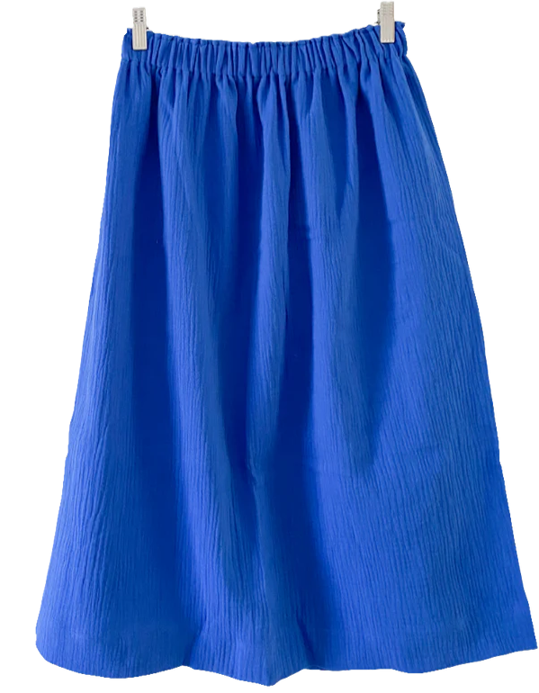 Damen Rock Musselin | Uni Kobaltblau
