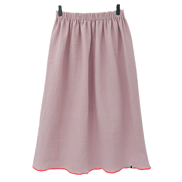 Damen Rock Musselin | Uni Altrose/Neonpink