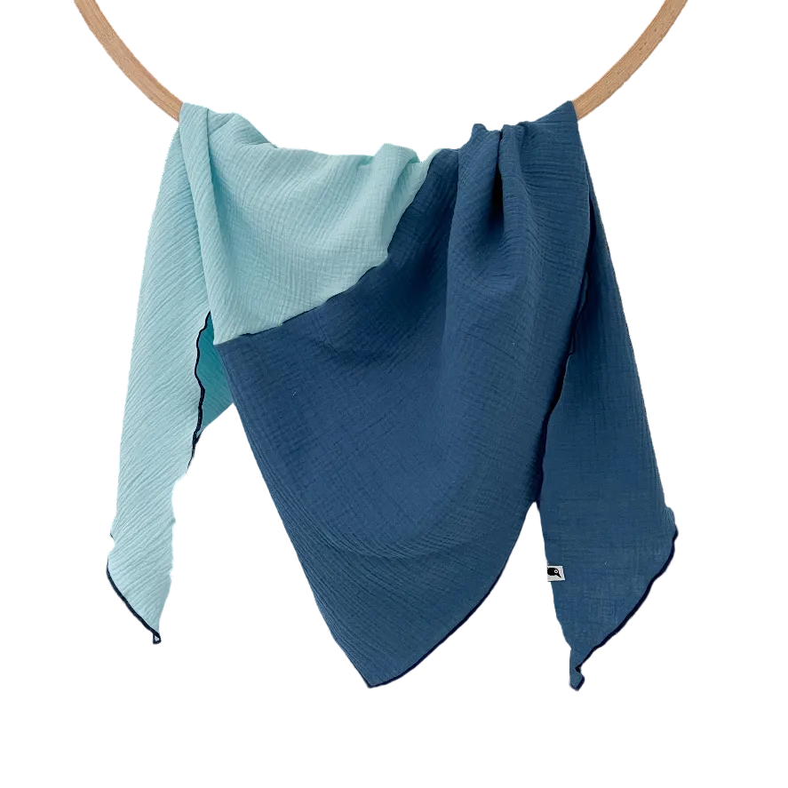 Musselintuch | Jeansblau/Hellblau