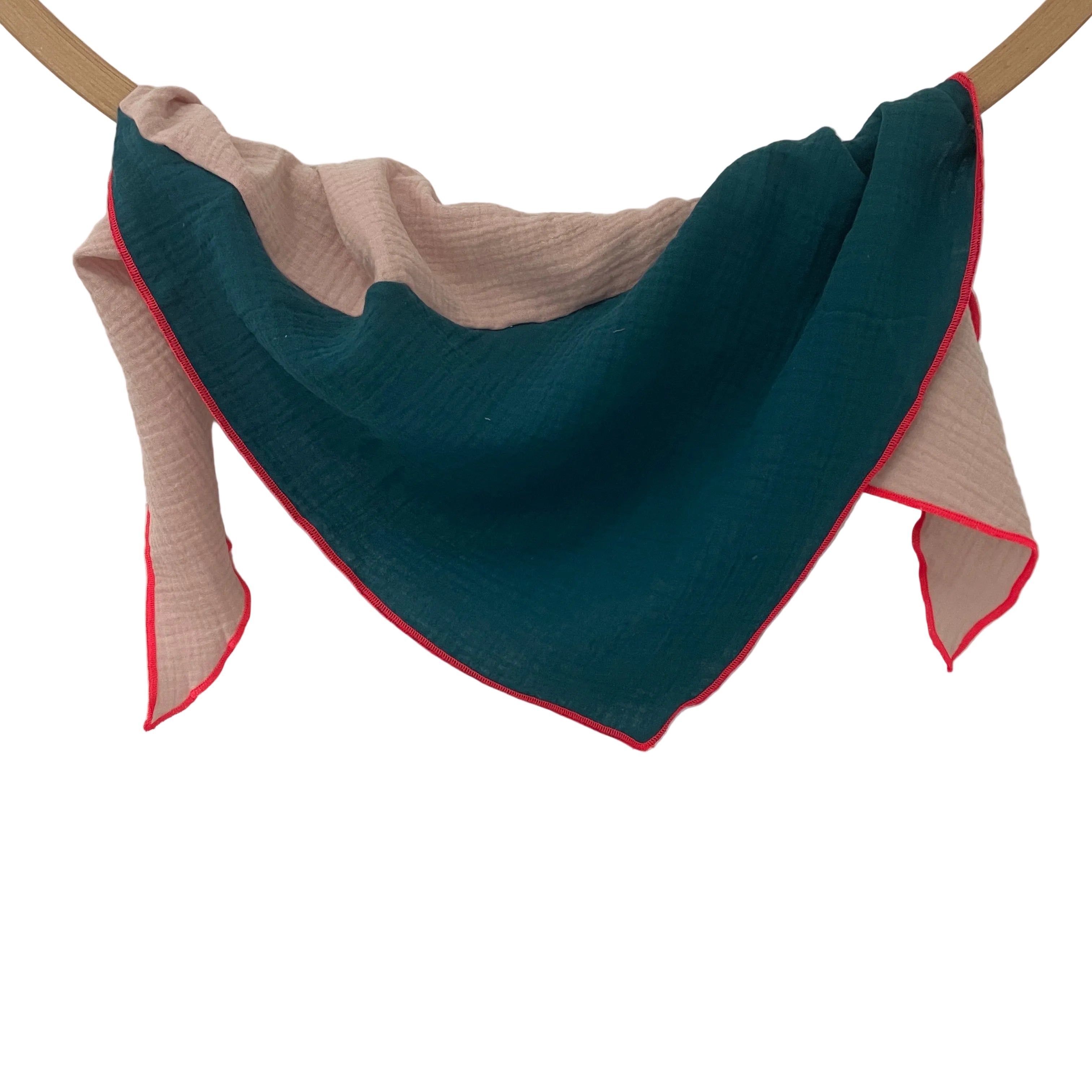 Musselintuch Kids | Altrosa/Petrol