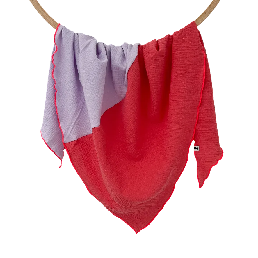 Musselintuch | Koralle/Flieder