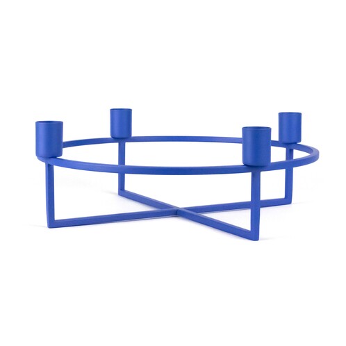 Kerzenständer 4Flames | Rund/Blau