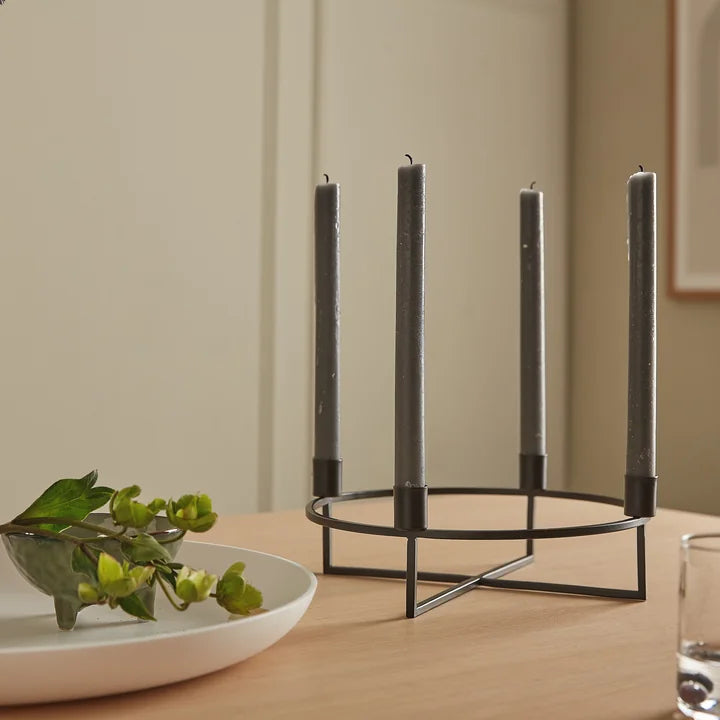 Kerzenständer 4Flames | Rund/Schwarz