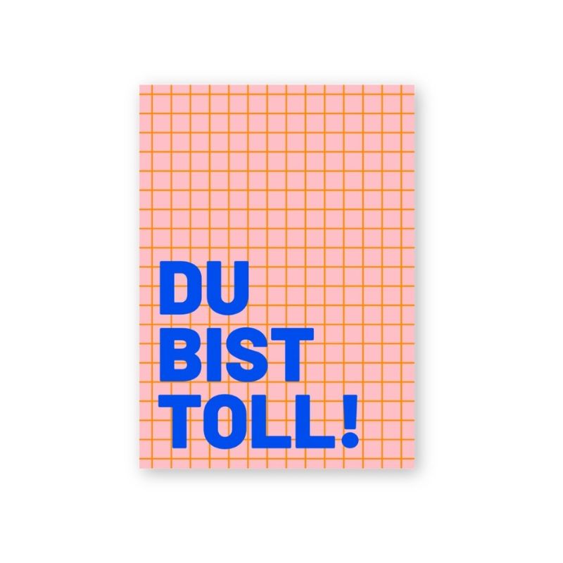 Postkarte aus Holzschliffpappe | DU BIST TOLL