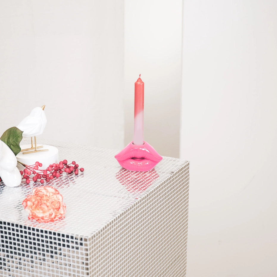 Kerzenhalter Lips | Neonpink