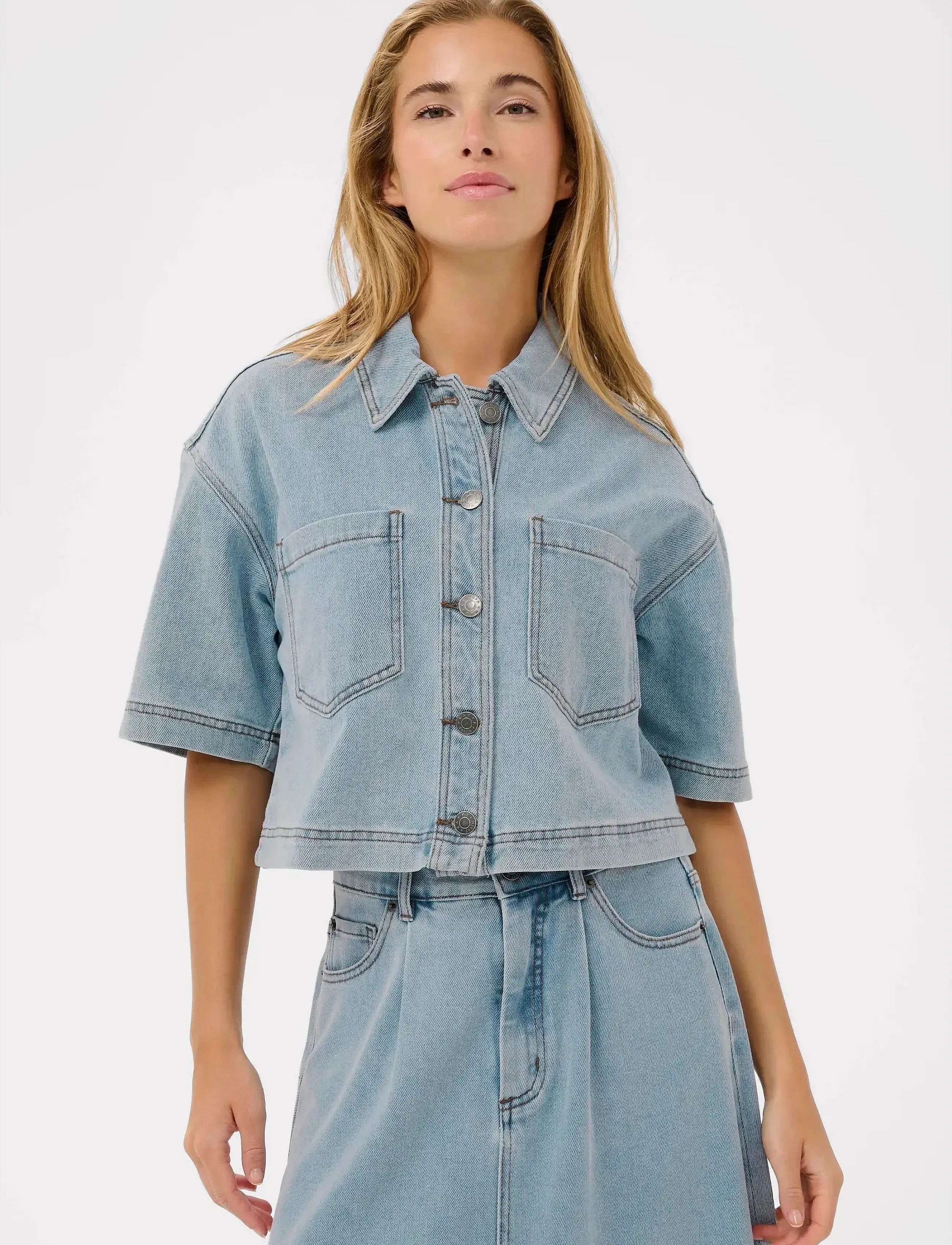 KAminna Denimhemd | Light Blue Washed Denim