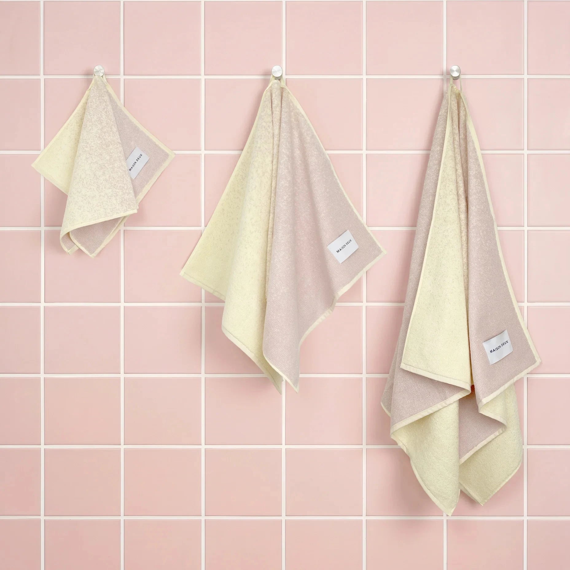 Gästehandtuch Gradient | Rosa & Buttergelb