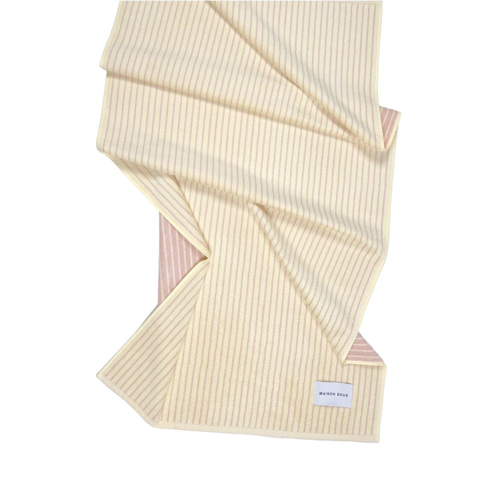 Gästehandtuch Stripes | Rosa & Buttergelb