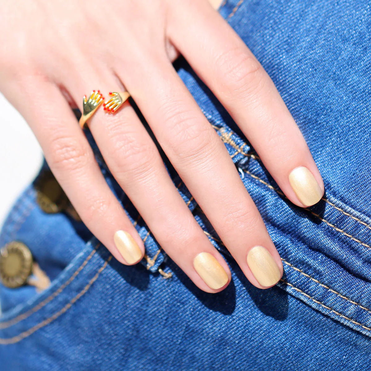 Nagellack Green | Gold Sand