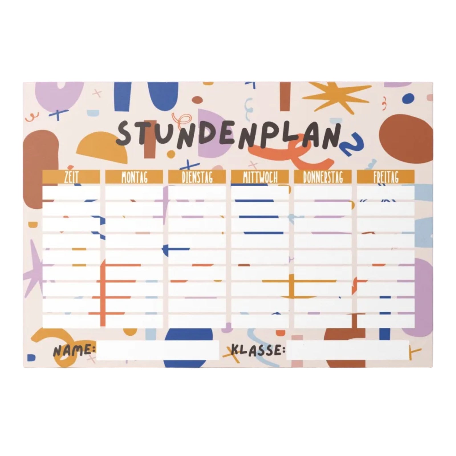 Stundenplan | Kunterbunt DIN A4