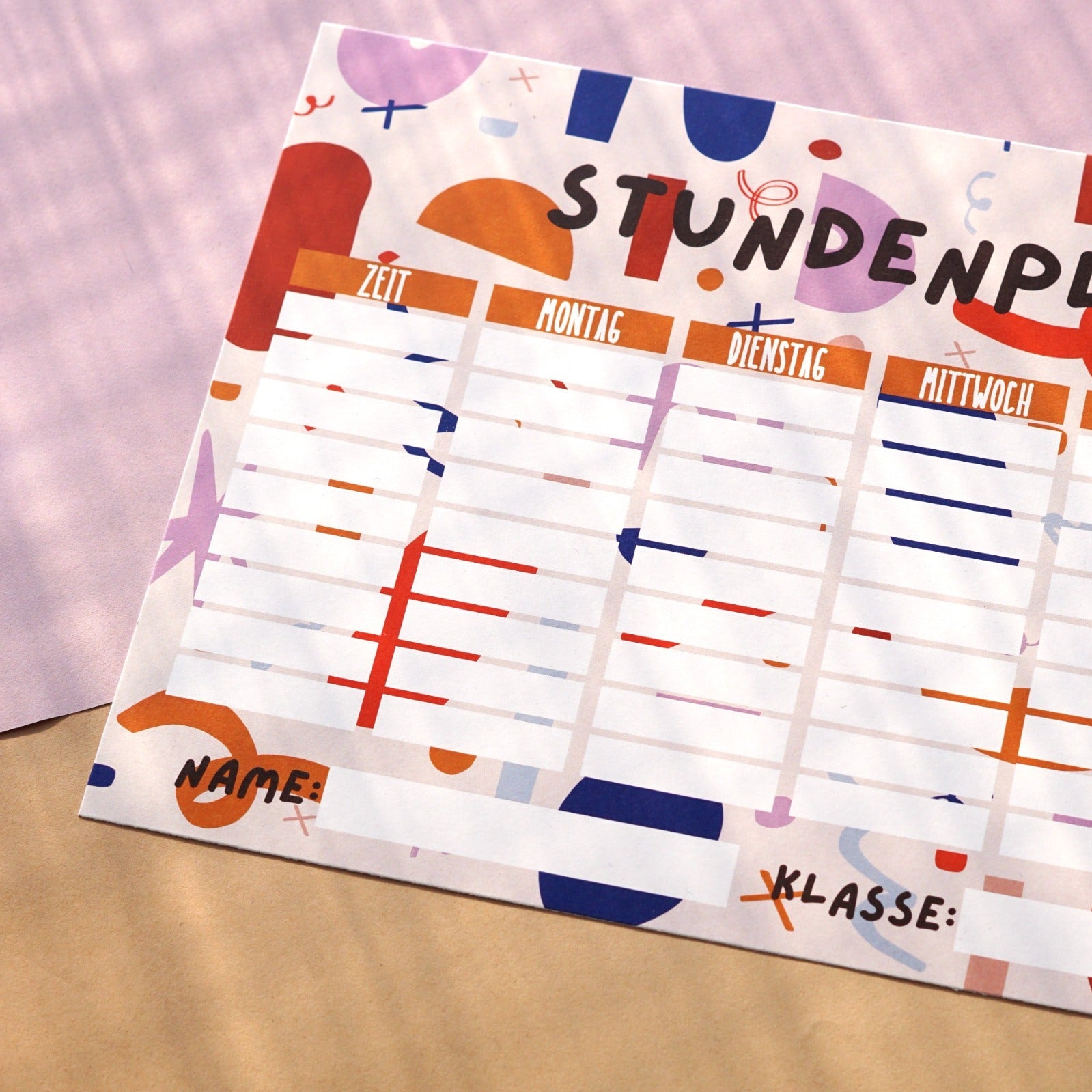 Stundenplan | Kunterbunt DIN A4