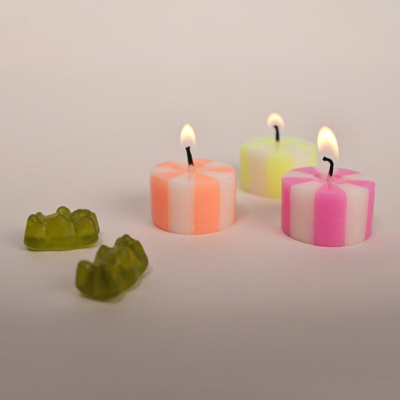 Kerze Bonbon 4er Set | Neon