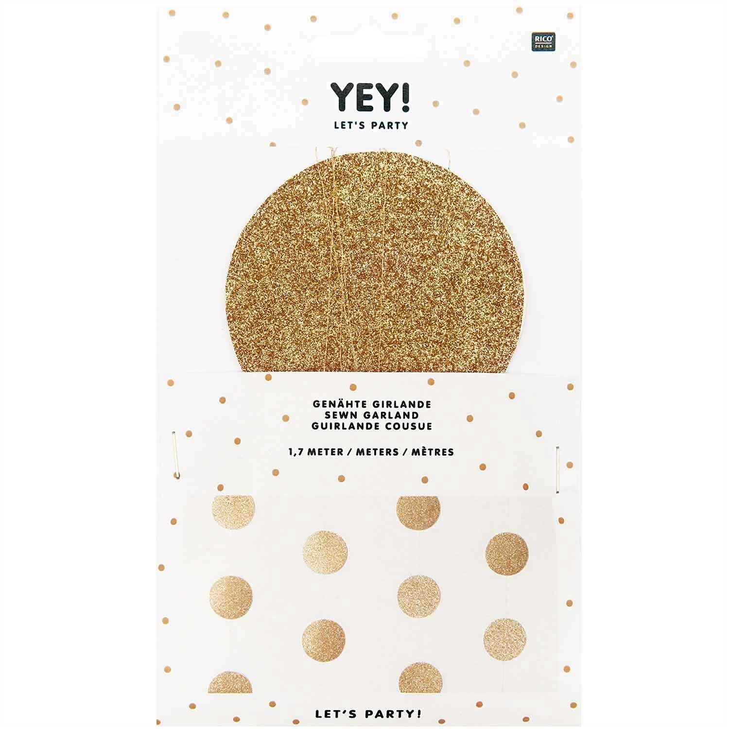 Girlande Kreise | Glitter-Gold