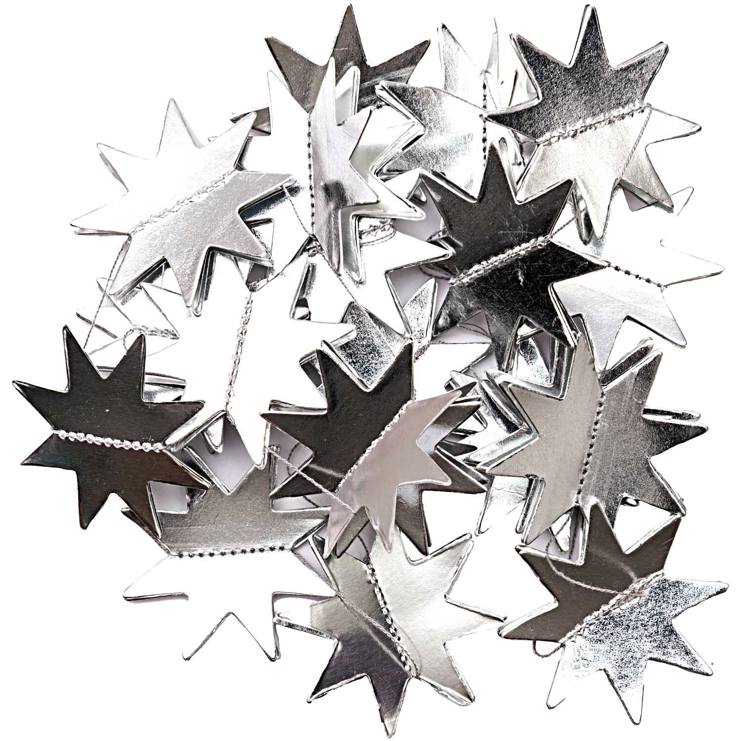 Girlande Sterne | Silber 1,3m