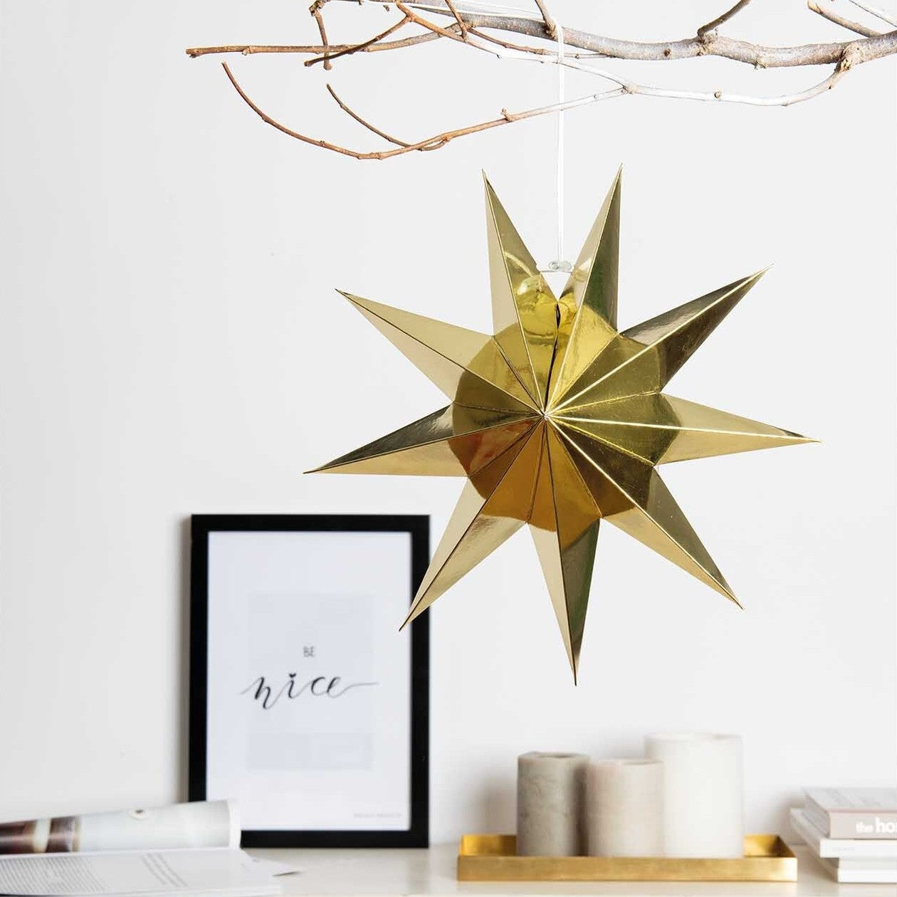 Papierstern S | Gold Glänzend 28 cm