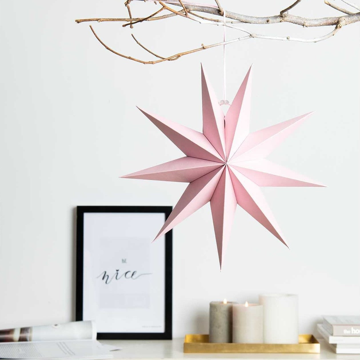 Papierstern S | Rosa 28 cm