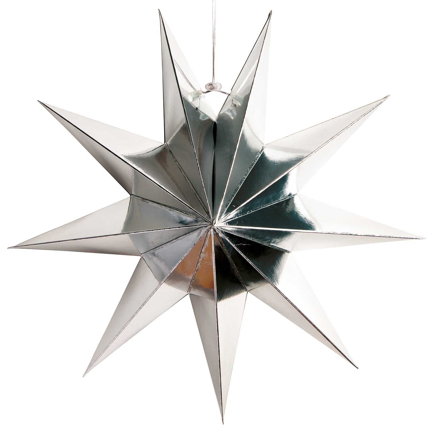 Papierstern S | Silber Glänzend 28 cm