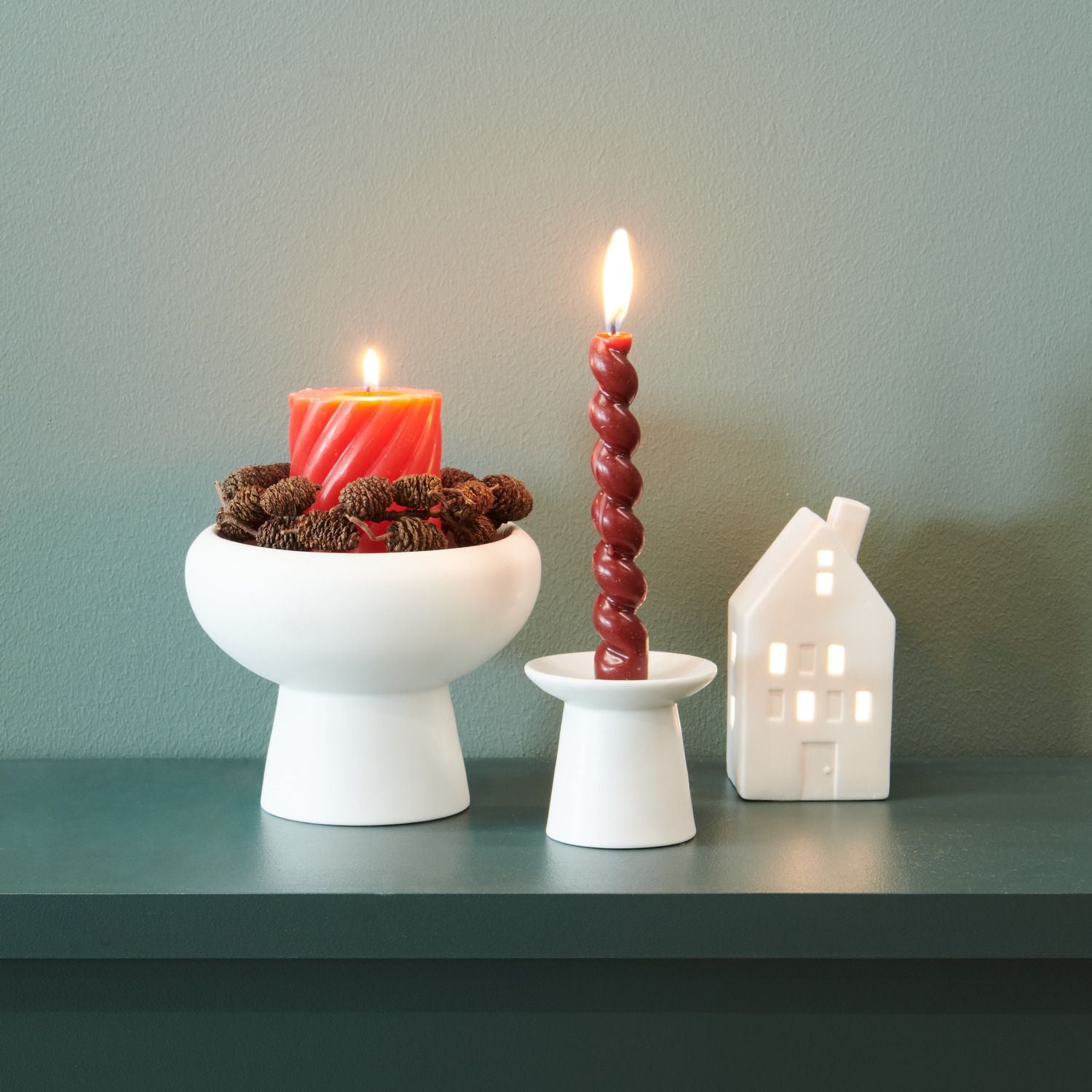 Spiralkerze 18,5cm | Dunkelrot